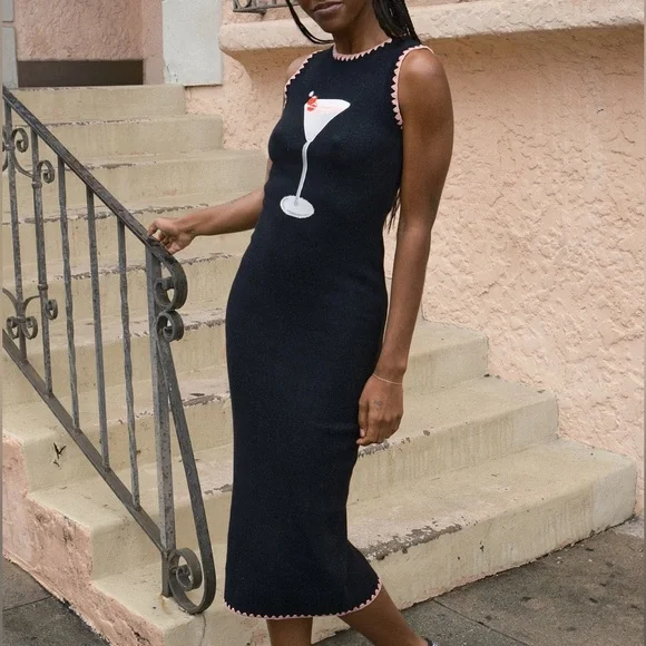 ANOTHER GIRL Midi Dress embroidered martini dress - Picture 3 of 6